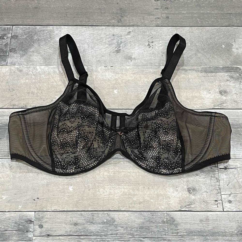 CHANTELLE Revele Moi Perfect Fit Underwire Bra - Black/ Nude - Sz - 38D .US